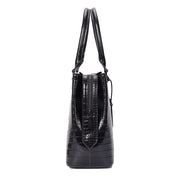 Bolsa Tote Santa Lolla Preta Croco Duas Alças