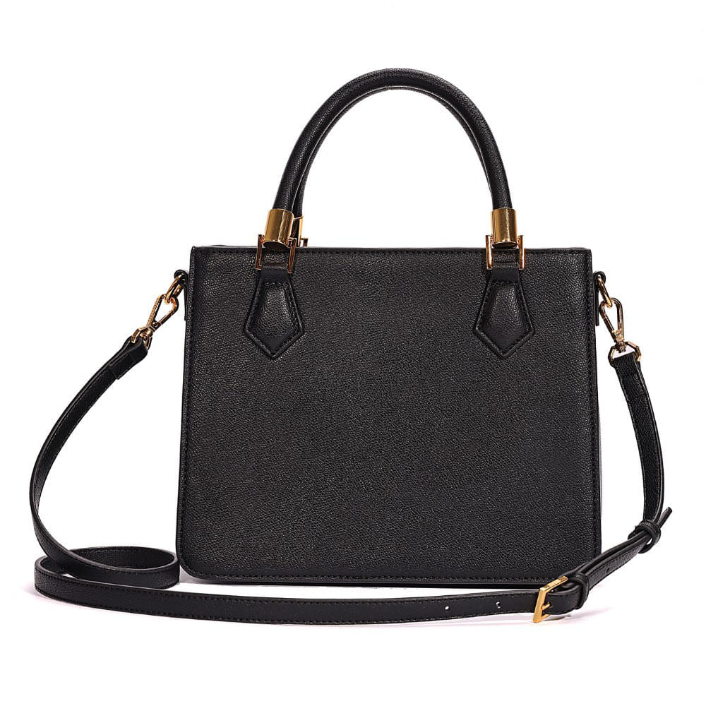 Bolsa Tote Santa Lolla Preta Duas Alças