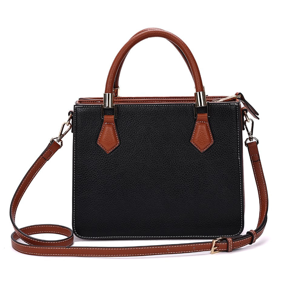 Bolsa Tote Santa Lolla Preta Duas Alças 