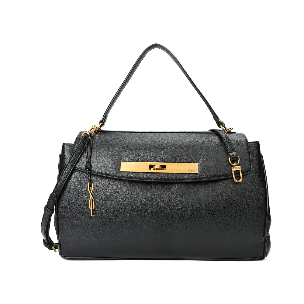 Bolsa Tote Santa Lolla Preta Fecho Giratório