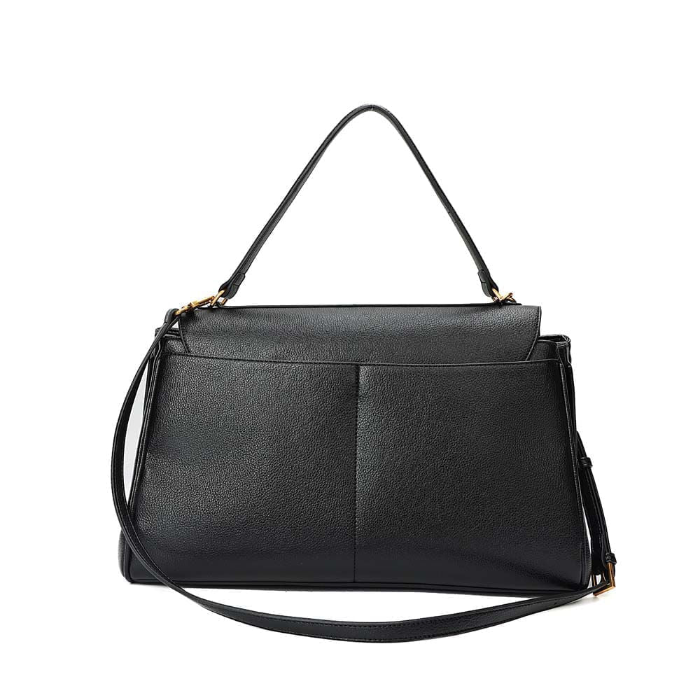 Bolsa Tote Santa Lolla Preta Fecho Giratório