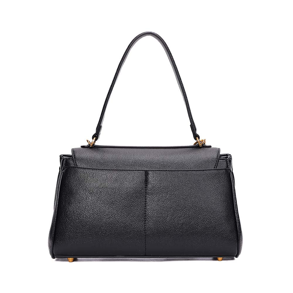 Bolsa Tote Santa Lolla Preta Fecho Giro Dourado