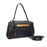 Bolsa Tote Santa Lolla Preta Fecho Giro Dourado