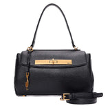 Bolsa Tote Santa Lolla Preta Fecho Giro Dourado