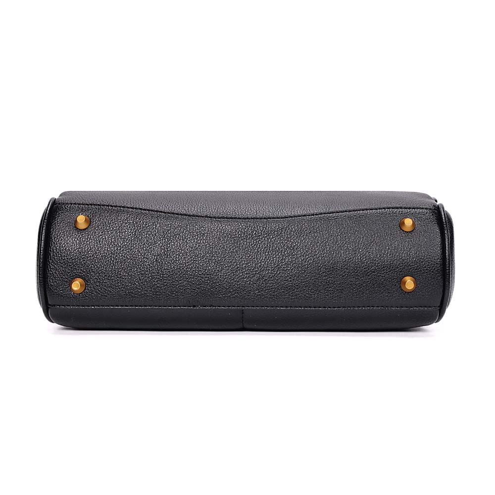 Bolsa Tote Santa Lolla Preta Fecho Giro Dourado