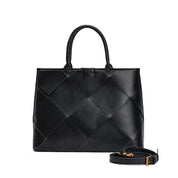 Bolsa Tote Santa Lolla Preta Matelassê Geométrico
