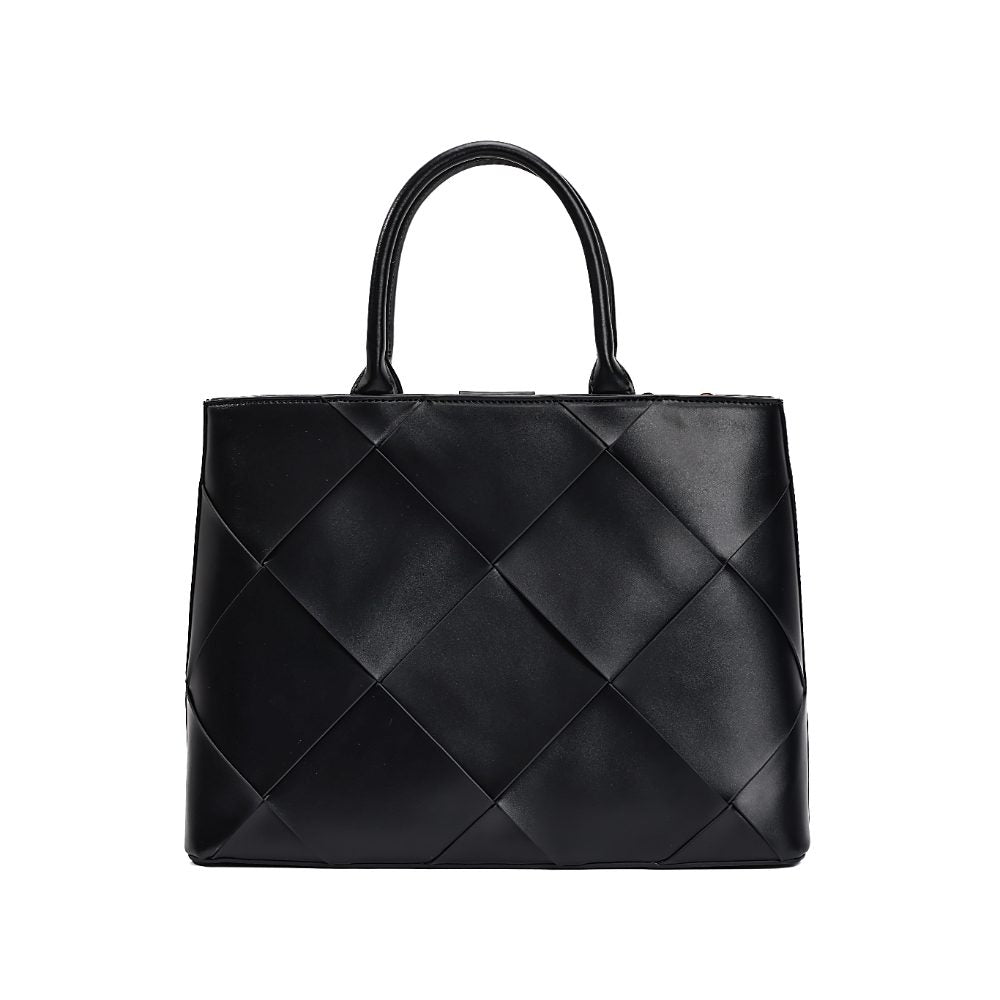 Bolsa Tote Santa Lolla Preta Matelassê Geométrico