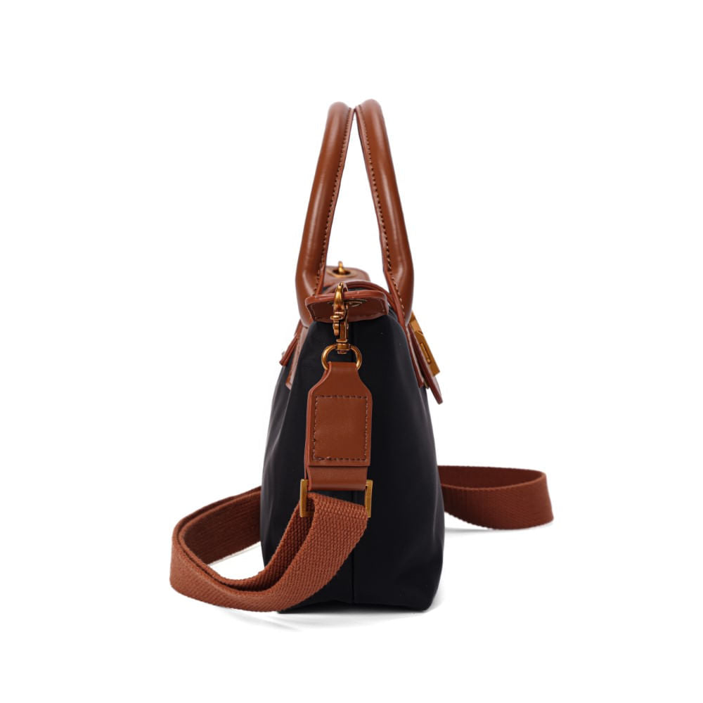 Bolsa Tote Santa Lolla Preta Nylon Alça Tiracolo