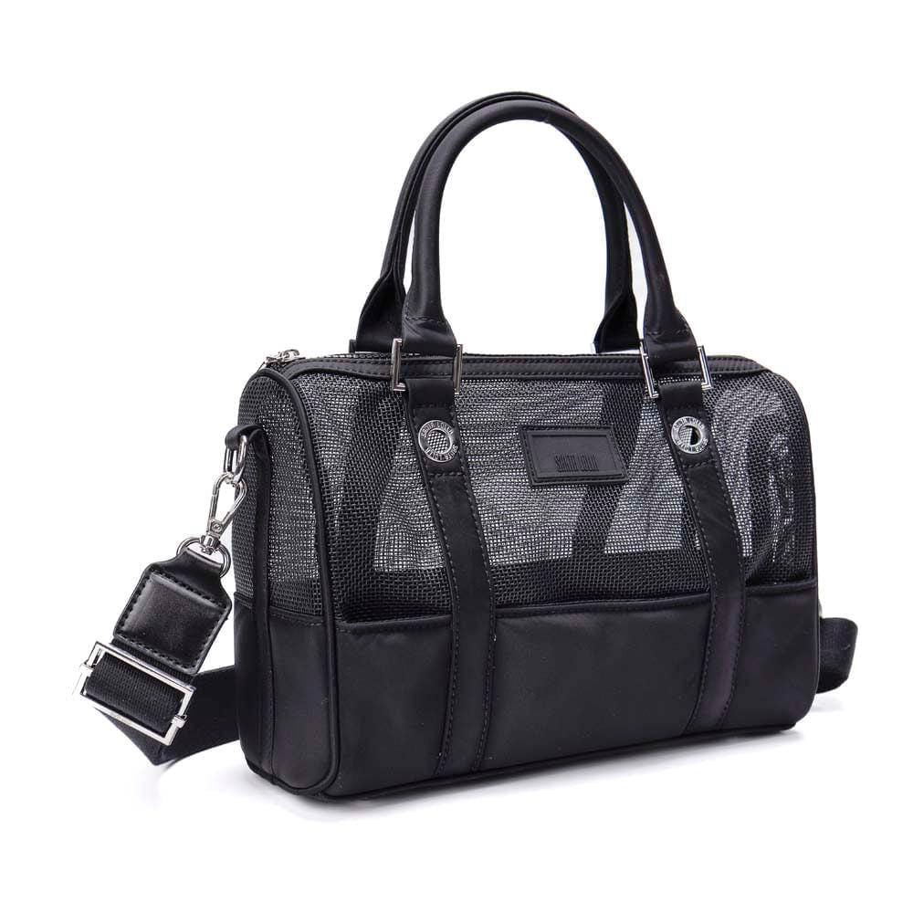 Bolsa Tote Santa Lolla Preta Tela Alça Tiracolo