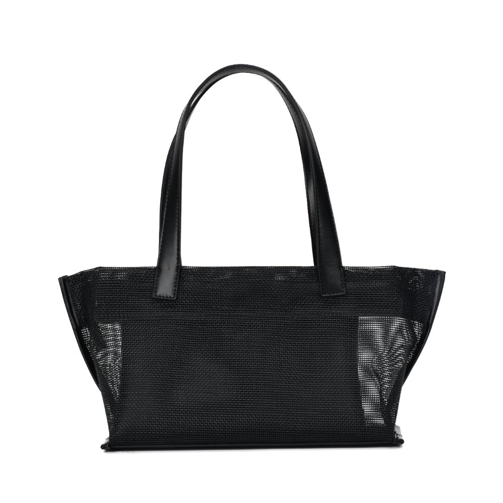 Bolsa Tote Santa Lolla Preta Tela Vazado 2 Em 1