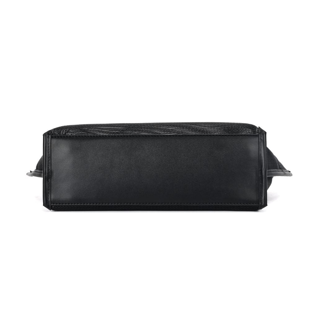 Bolsa Tote Santa Lolla Preta Tela Vazado 2 Em 1