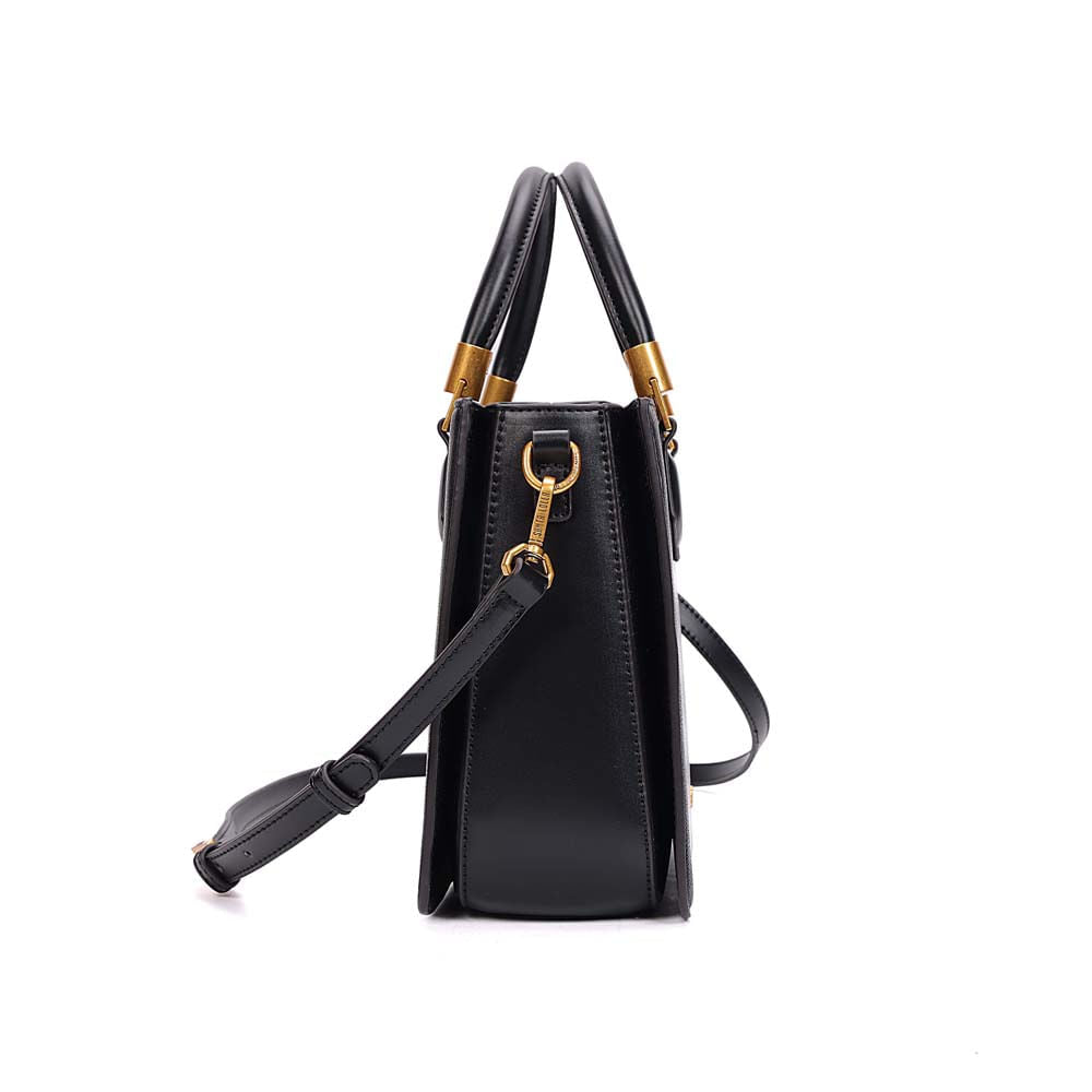 Bolsa Tote Santa Lolla Preta Textura Granulada