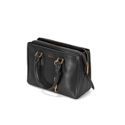 Bolsa Tote Santa Lolla Preta Texturizada Zíper