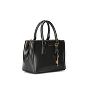 Bolsa Tote Santa Lolla Preta Texturizada Zíper