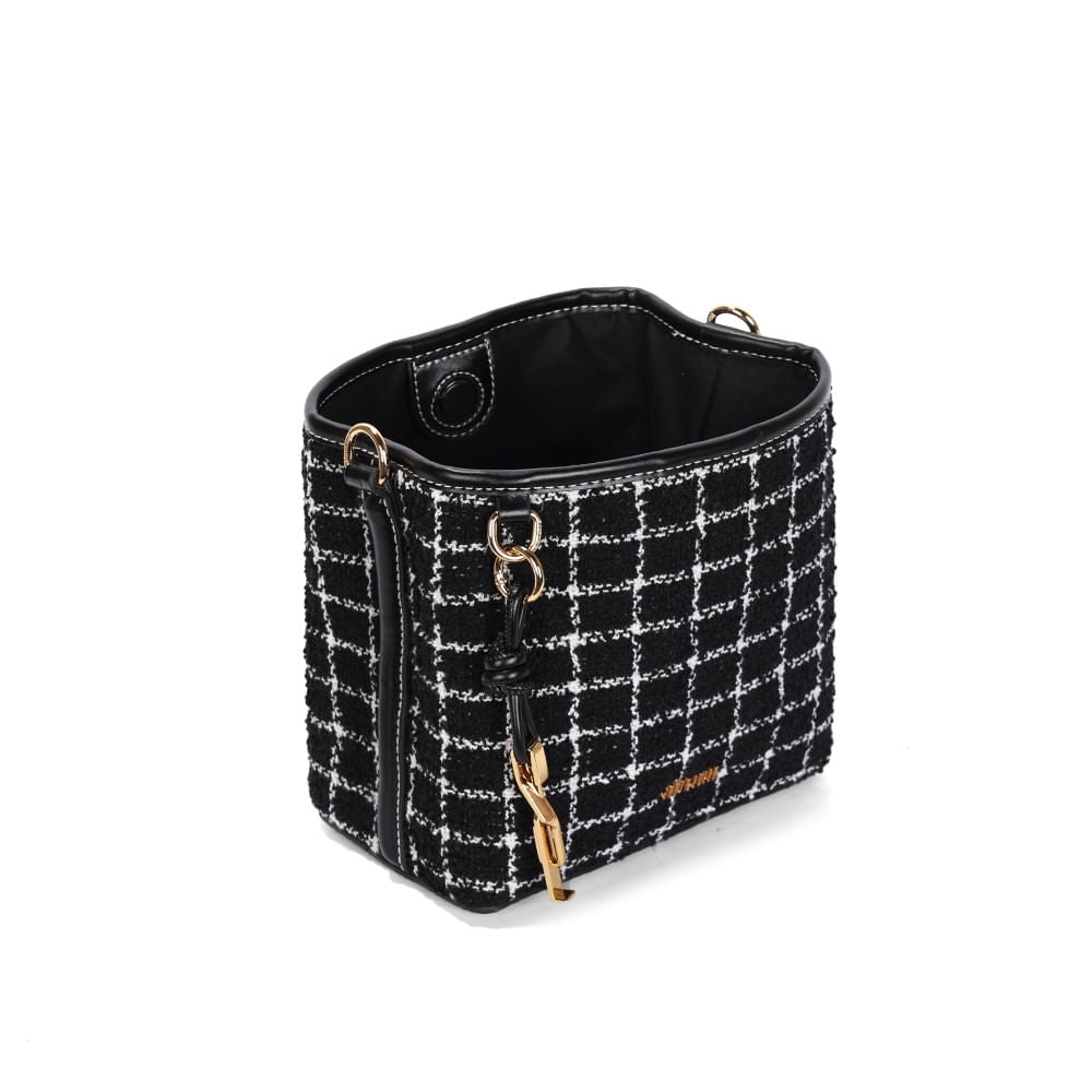 Bolsa Tote Santa Lolla Preta Tramada Pequena