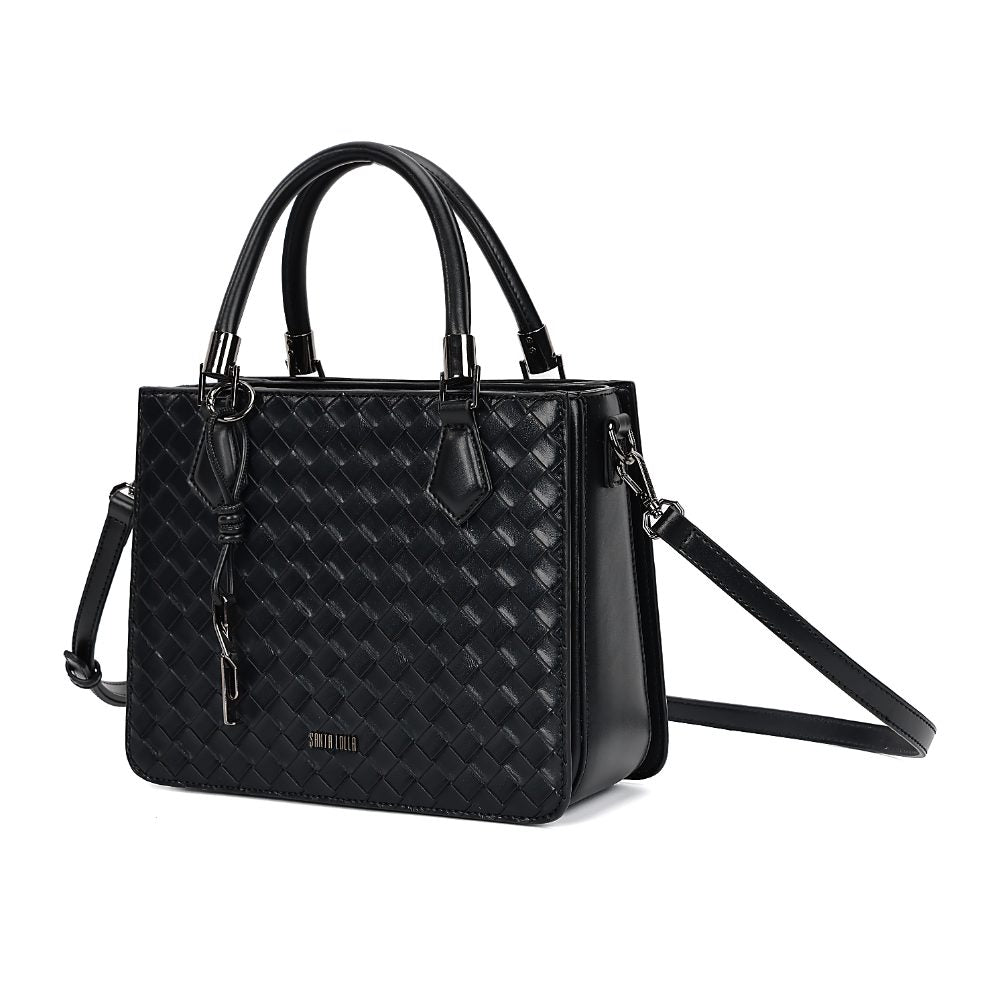 Bolsa Tote Santa Lolla Preta Tresse Alça Tiracolo