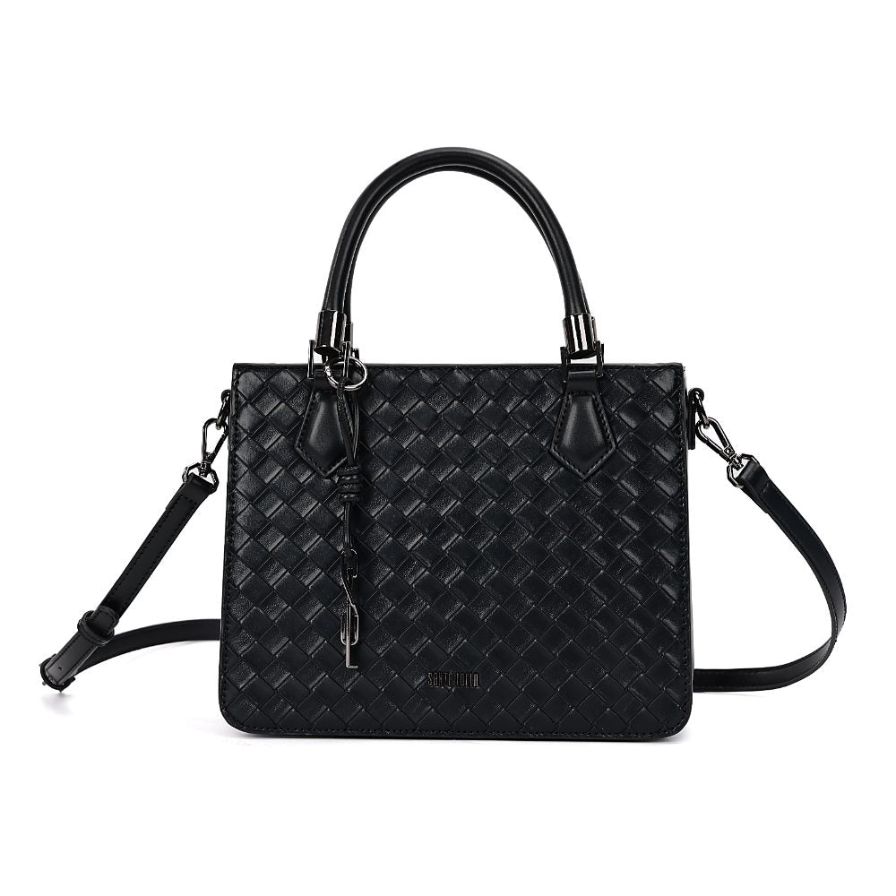 Bolsa Tote Santa Lolla Preta Tresse Alça Tiracolo