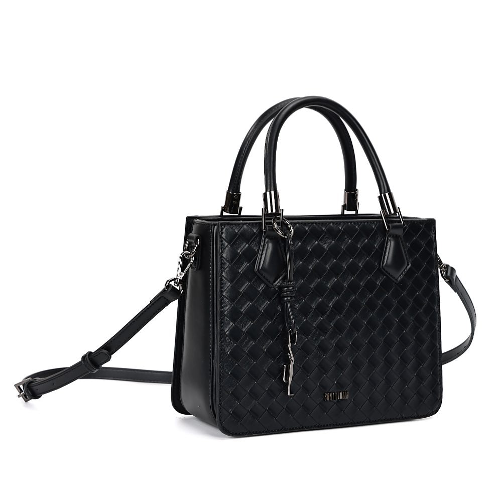 Bolsa Tote Santa Lolla Preta Tresse Alça Tiracolo