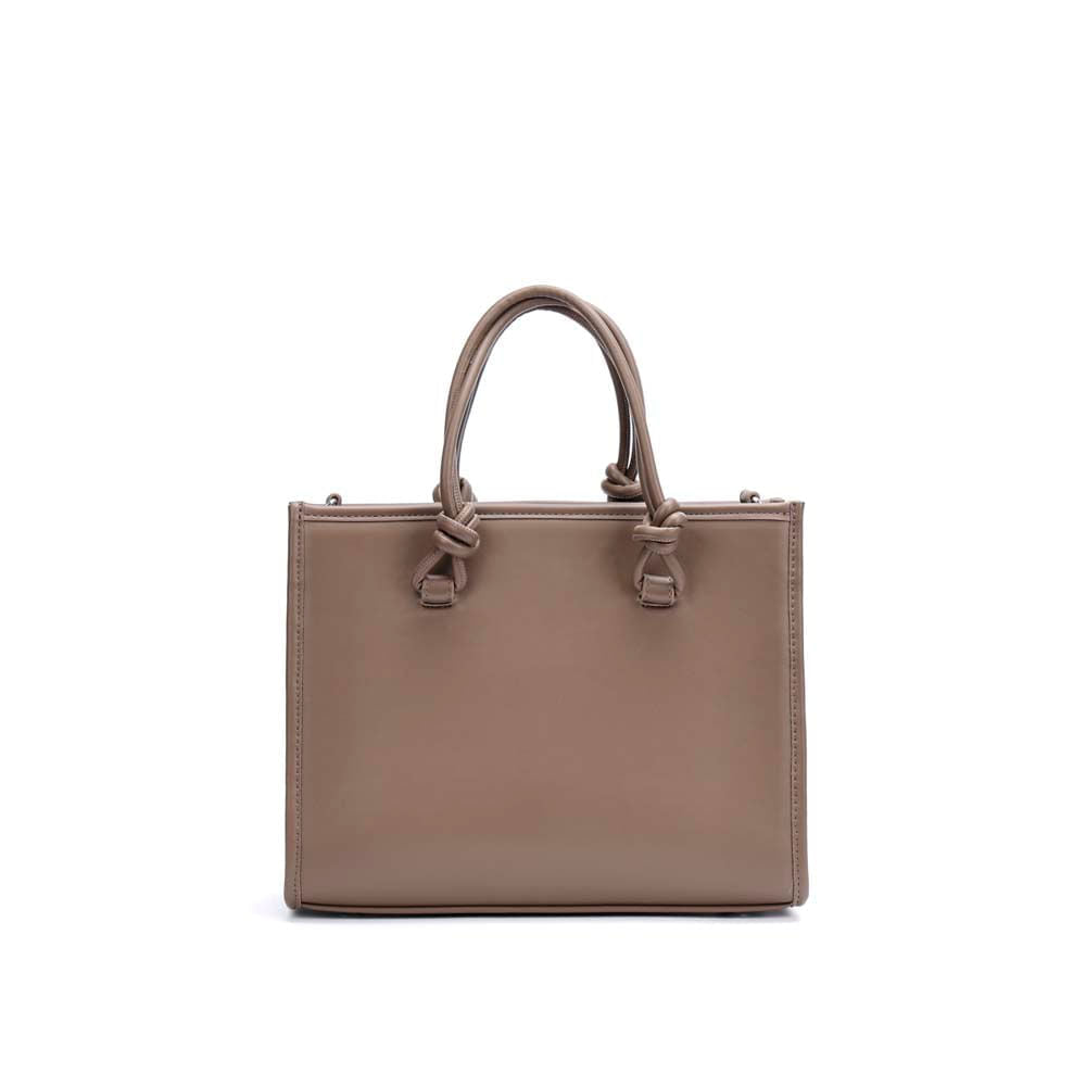 Bolsa Tote Santa Lolla Taupe Grande Alça Nó
