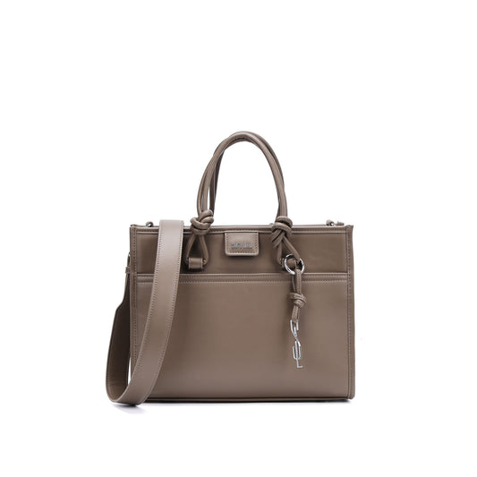 Bolsa Tote Santa Lolla Taupe Grande Alça Nó