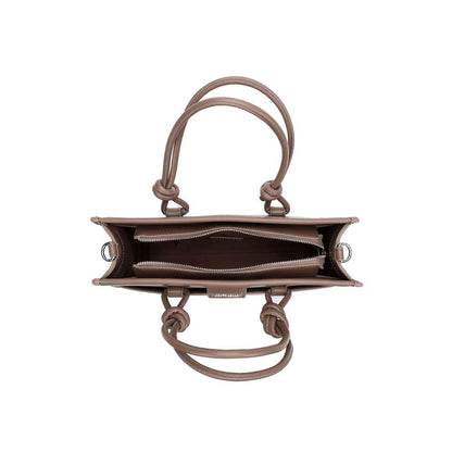 Bolsa Tote Santa Lolla Taupe Grande Alça Nó