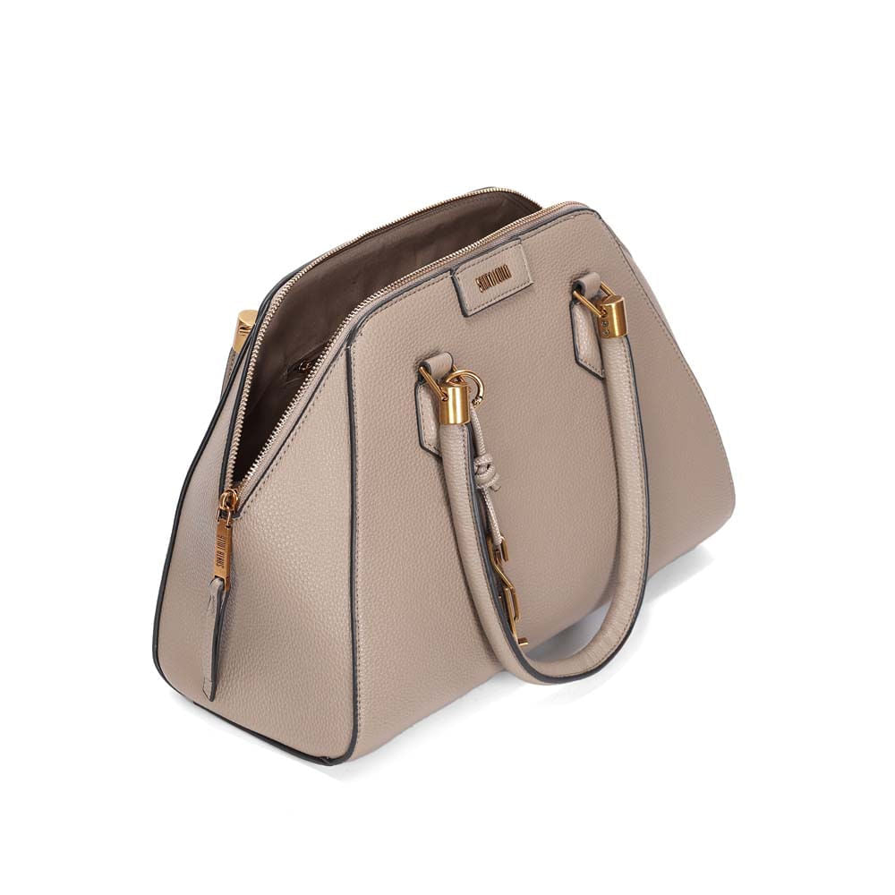 Bolsa Tote Santa Lolla Taupe Texturizada Alça Tiracolo