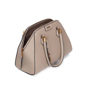 Bolsa Tote Santa Lolla Taupe Texturizada Alça Tiracolo