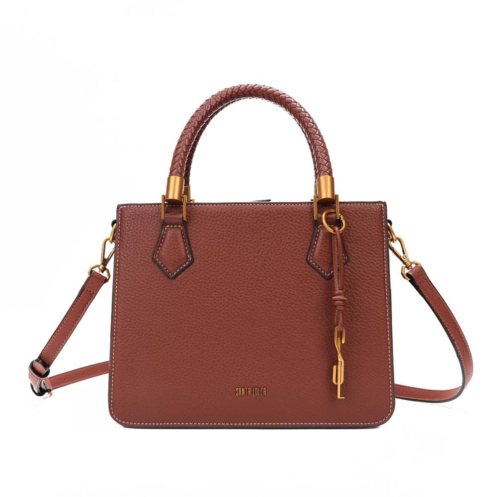 Bolsa Tote Santa Lolla Terracota Alça Trançada
