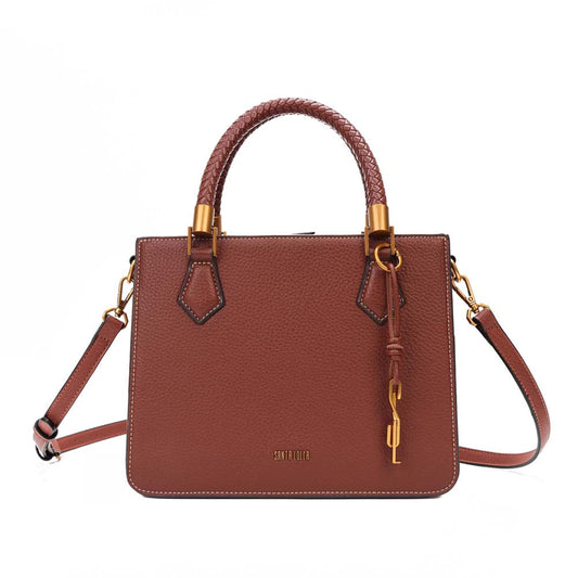 Bolsa Tote Santa Lolla Terracota Alça Trançada