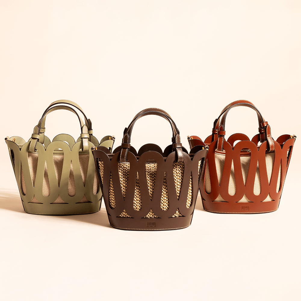 Bolsa Tote Santa Lolla Terracota Recortes Vazados