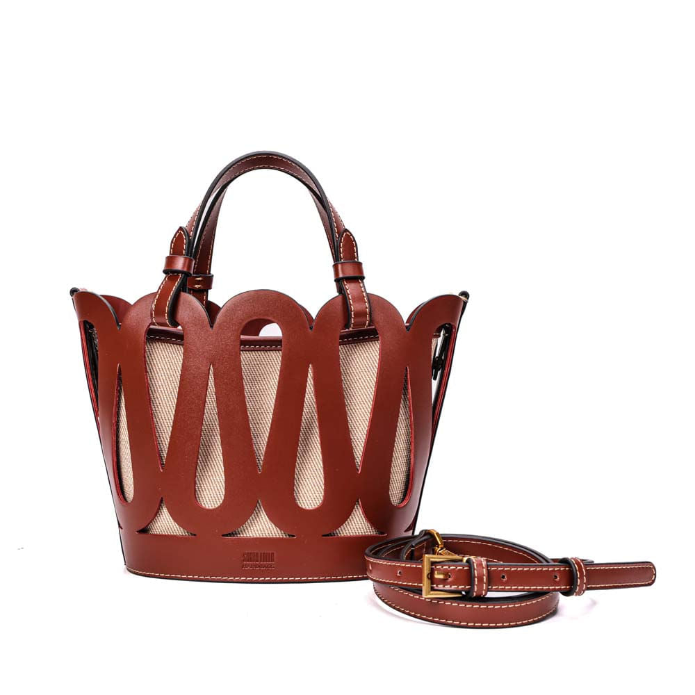 Bolsa Tote Santa Lolla Terracota Recortes Vazados