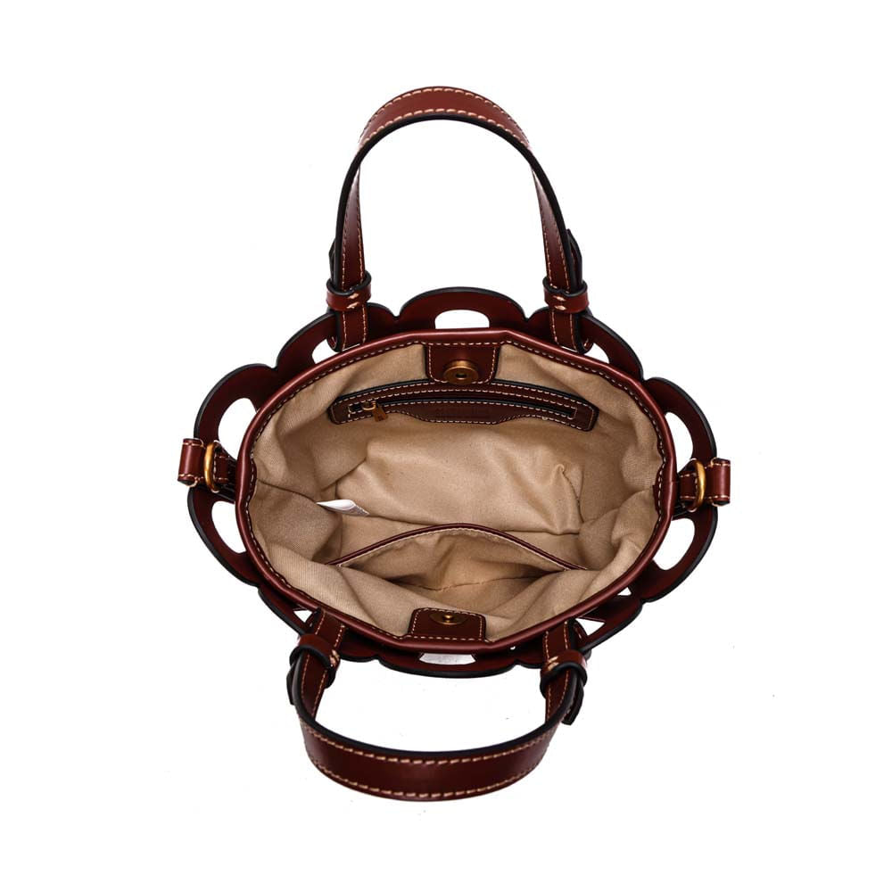 Bolsa Tote Santa Lolla Terracota Recortes Vazados