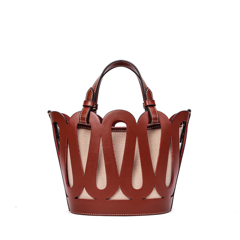 Bolsa Tote Santa Lolla Terracota Recortes Vazados