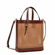 Bolsa Tote Santa Lolla Terracota Tramado Alça Tiracolo