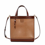 Bolsa Tote Santa Lolla Terracota Tramado Alça Tiracolo