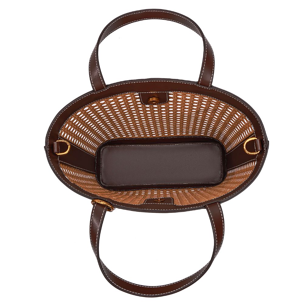 Bolsa Tote Santa Lolla Terracota Tramado Alça Tiracolo