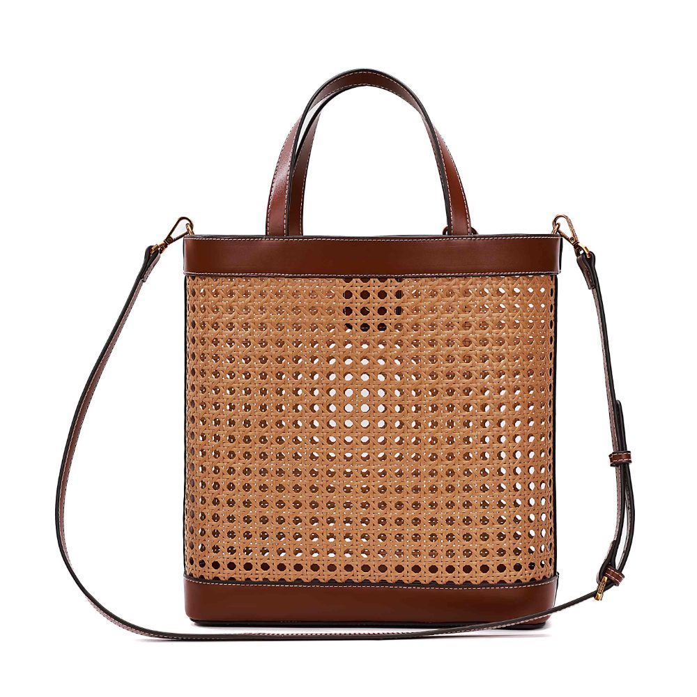 Bolsa Tote Santa Lolla Terracota Tramado Alça Tiracolo