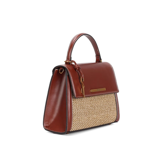 Bolsa Tote Santa Lolla Tramada Caramelo Alça Transversal