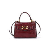 Bolsa Tote Santa Lolla Vinho Croco Alça Tiracolo