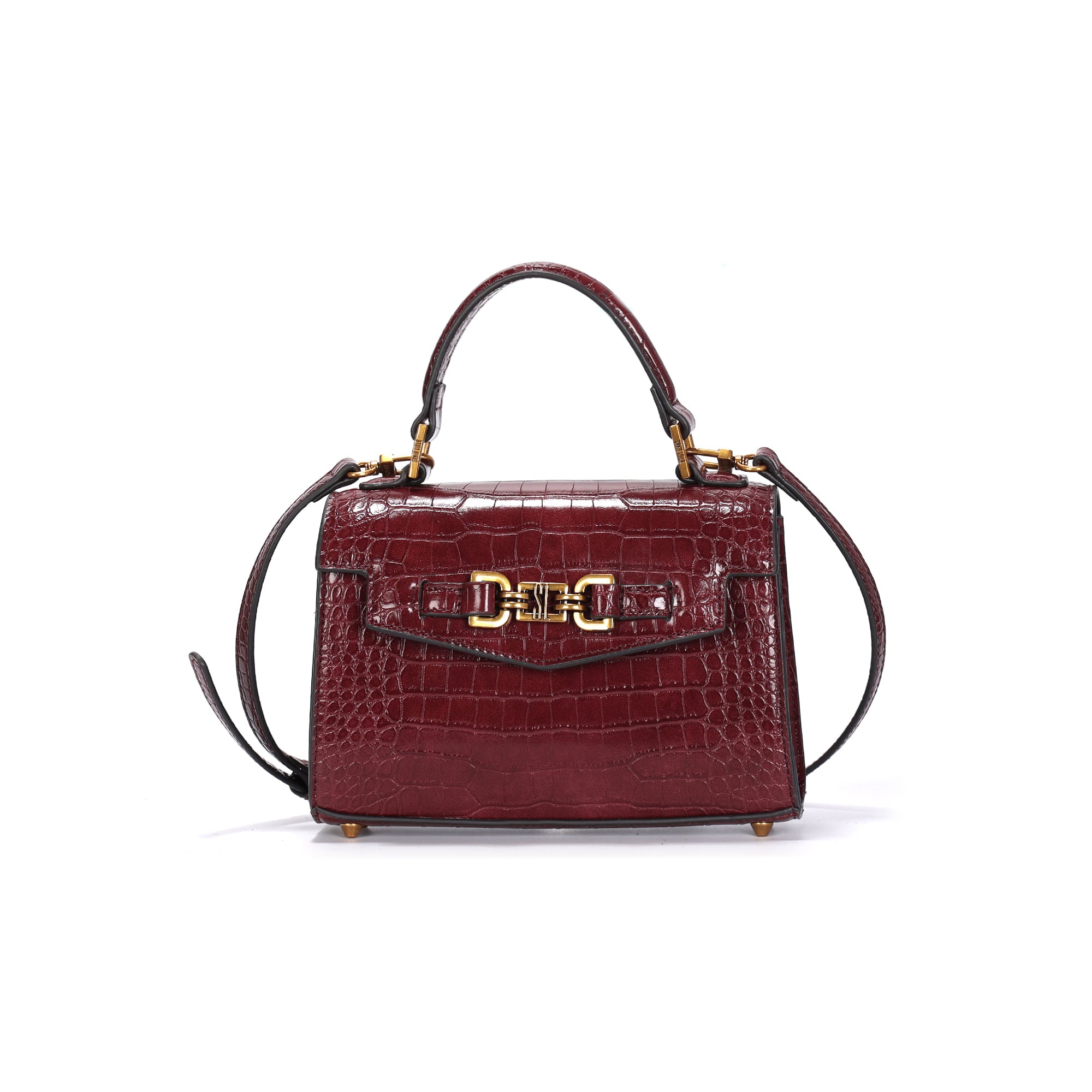 Bolsa Tote Santa Lolla Vinho Croco Alça Tiracolo