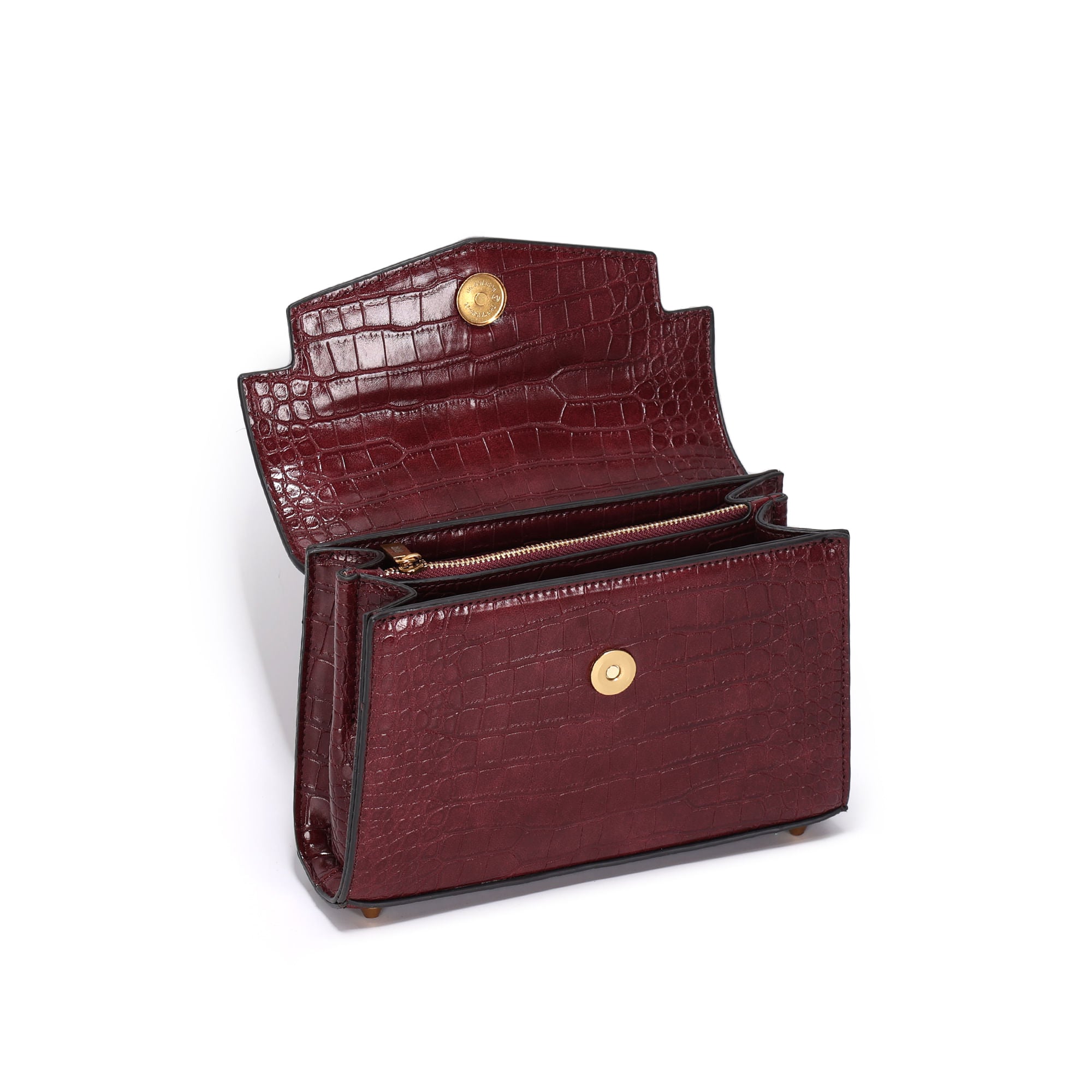 Bolsa Tote Santa Lolla Vinho Croco Alça Tiracolo