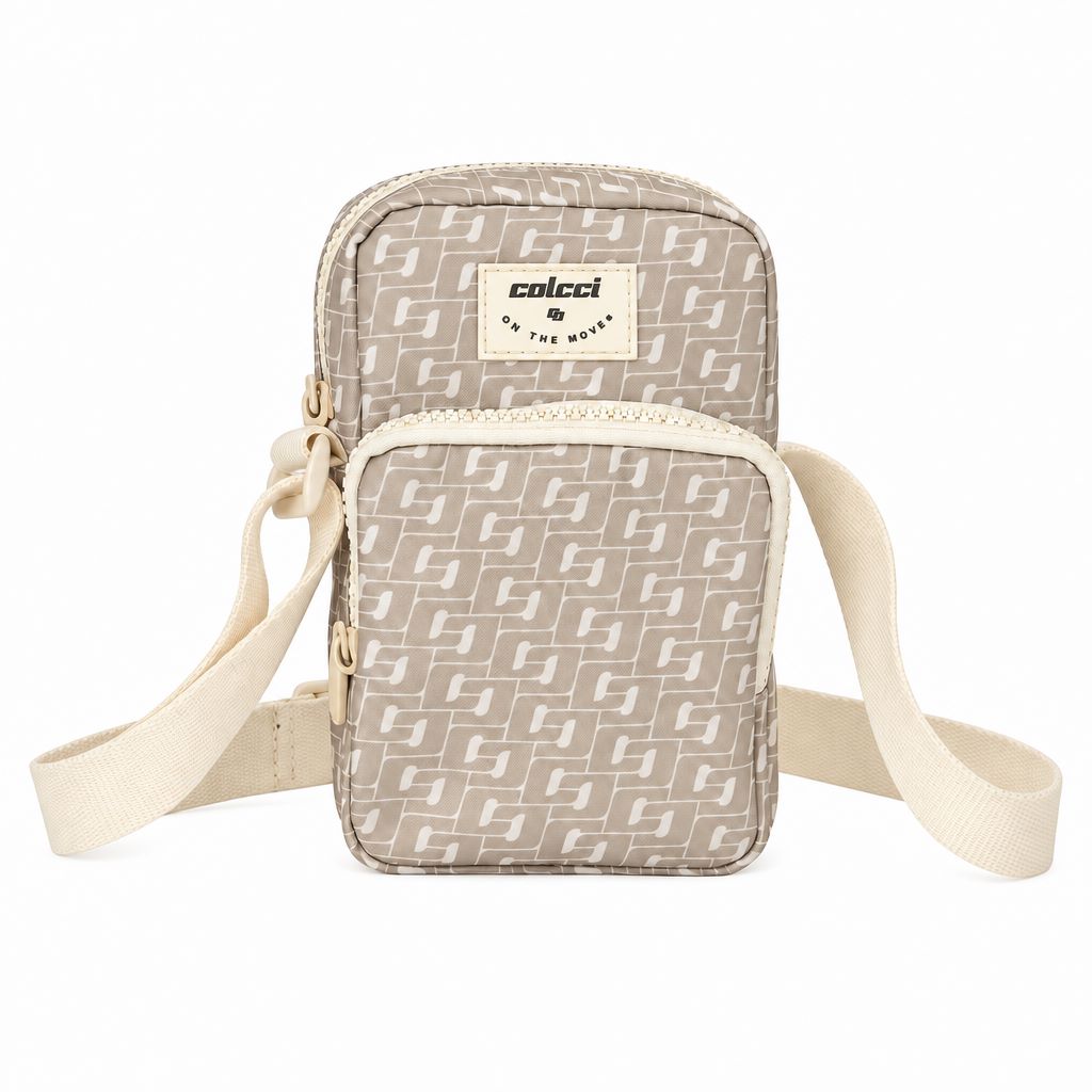 Bolsa Transversal Colcci Taupe Monograma Festival