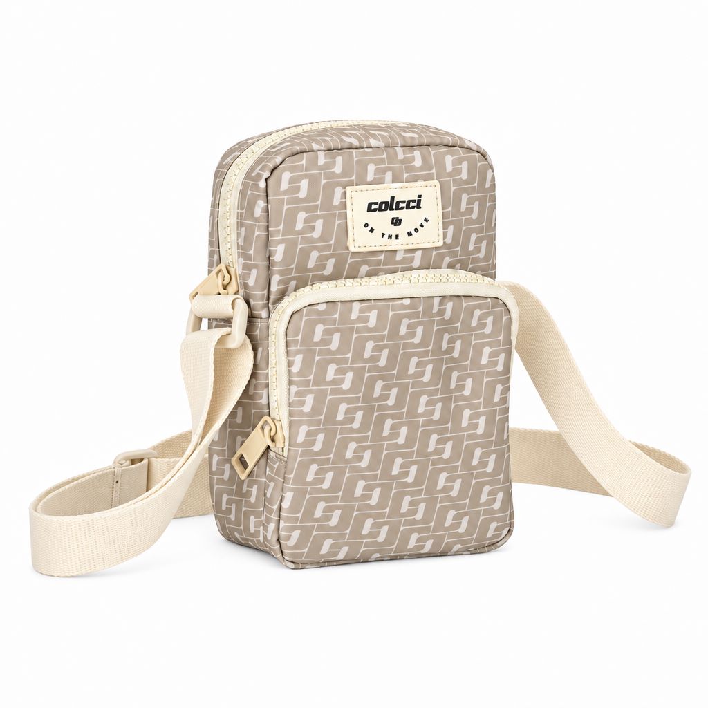 Bolsa Transversal Colcci Taupe Monograma Festival
