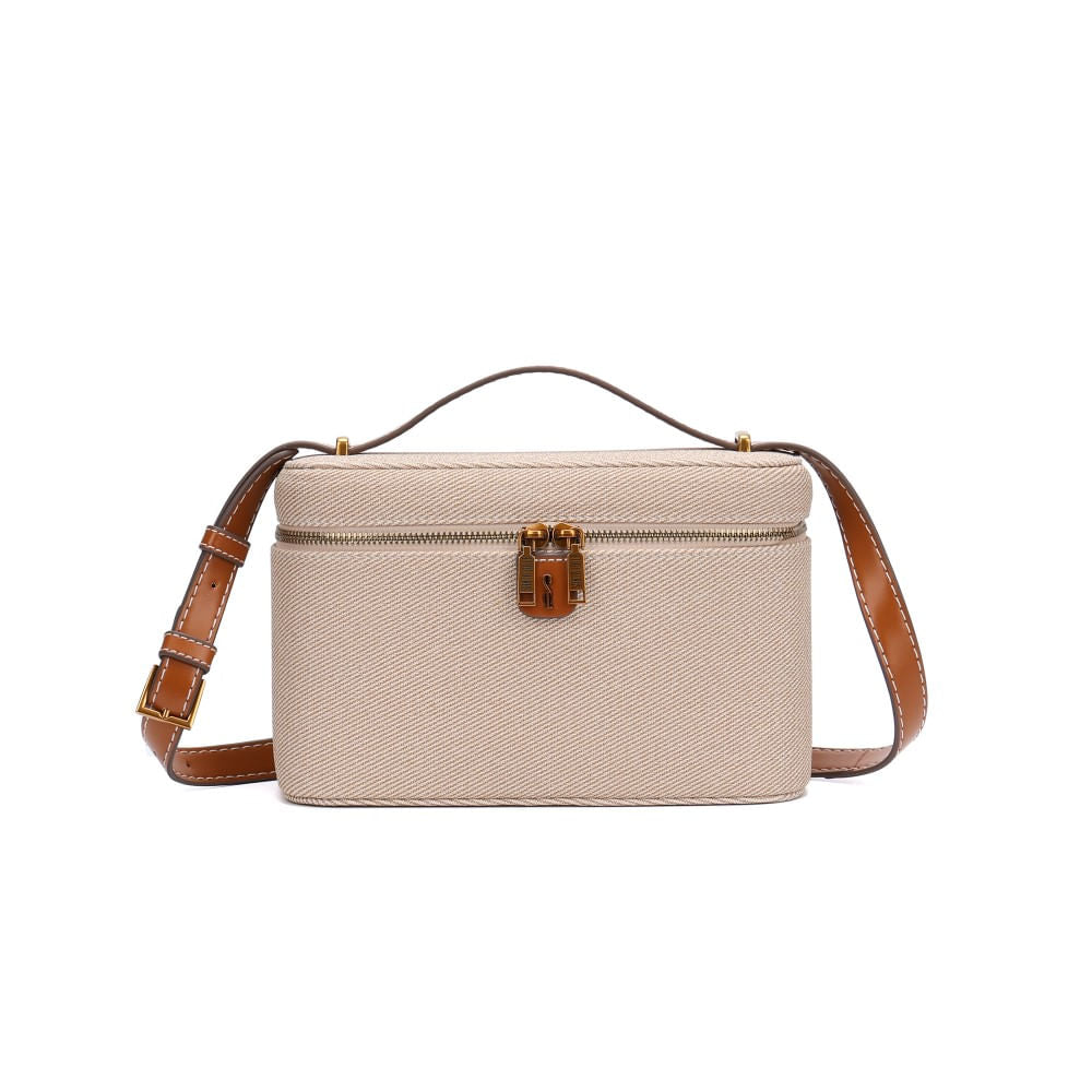 Bolsa Transversal Santa Lolla Bege Canvas Alças Duplas