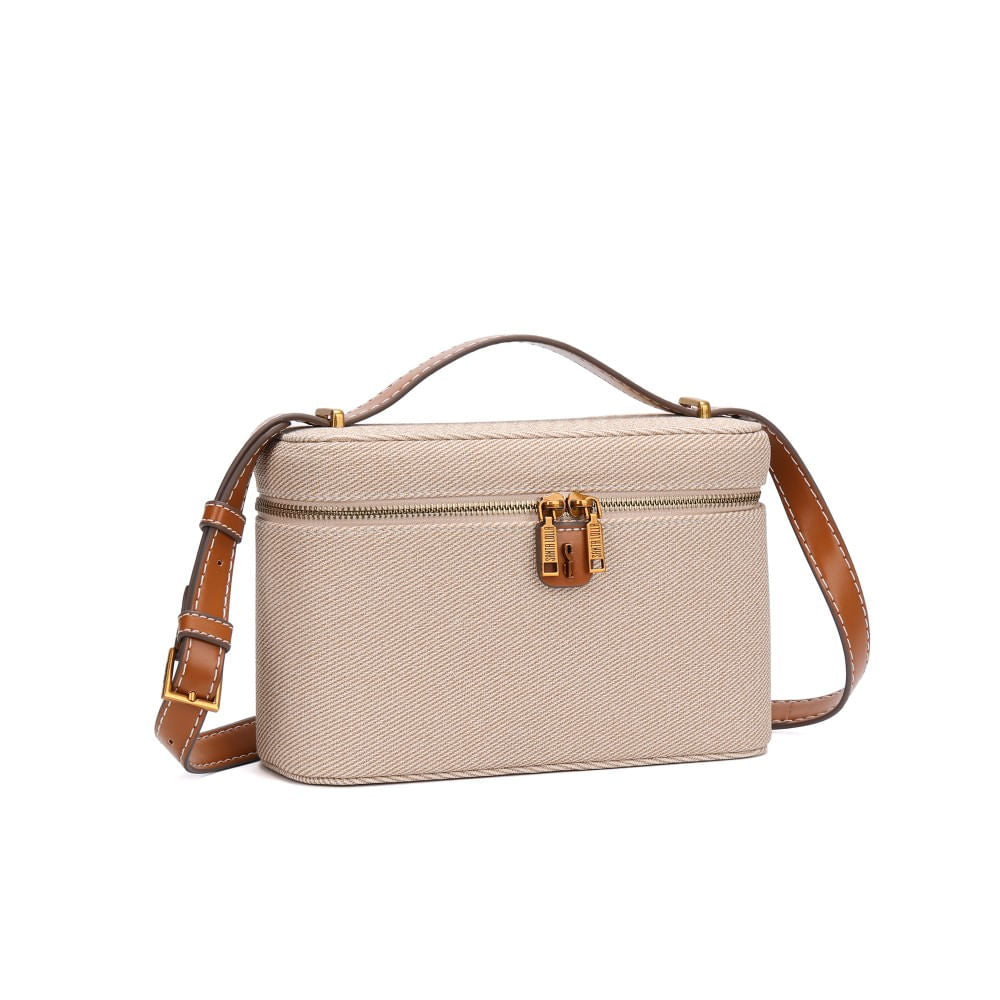 Bolsa Transversal Santa Lolla Bege Canvas Alças Duplas