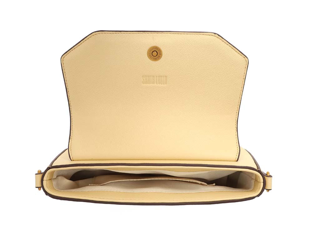 Bolsa Transversal Santa Lolla Bege Contorno Marrom