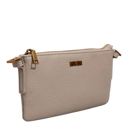 Bolsa Transversal Santa Lolla Bege Floater Zíper Dourado