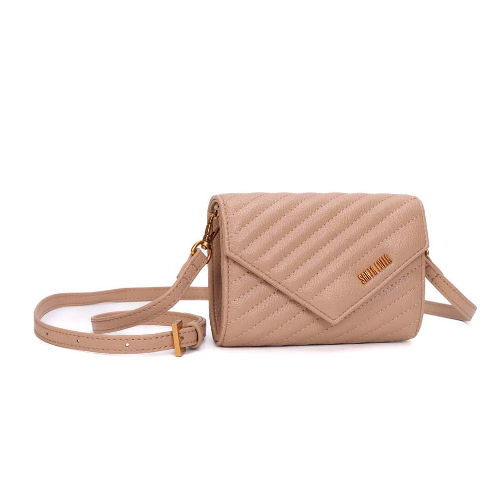 Bolsa Transversal Santa Lolla Bege Matelassê Aba