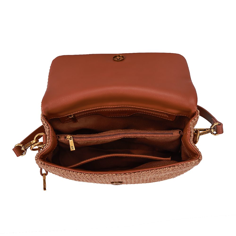 Bolsa Transversal Santa Lolla Bege Tramada
