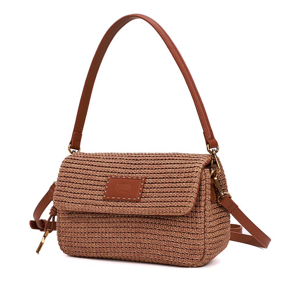 Bolsa Transversal Santa Lolla Bege Tramada